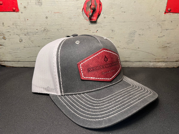 "THE OUTBACK" PREMIUM WAXED CANVAS SNAPBACK - STEEL GREY/WHITE/BORDEAUX