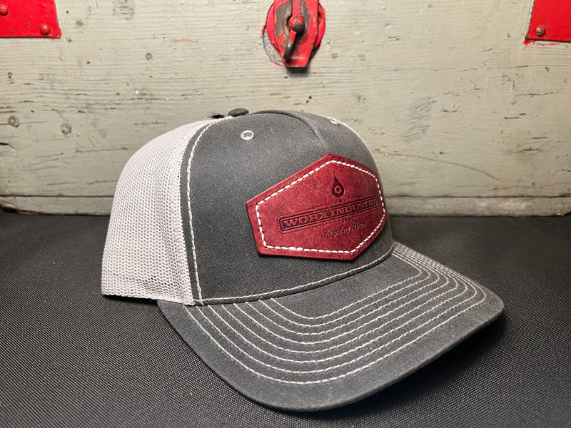"THE OUTBACK" PREMIUM WAXED CANVAS SNAPBACK - STEEL GREY/WHITE/BORDEAUX