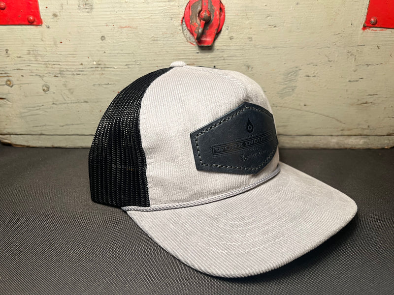 "THE OUTBACK" PREMIUM CORDUROY SNAPBACK - LIGHT GREY/NAVY/NAVY