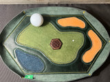 "SOMEBODY'S CLOSER" - LEATHER GOLF BALL MARKER - DARK BROWN/GOLDEN TAN