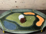"SOMEBODY'S CLOSER" - LEATHER GOLF BALL MARKER - DARK BROWN/GOLDEN TAN