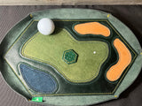 "SOMEBODY'S CLOSER" - LEATHER GOLF BALL MARKER - GREEN/YELLOW