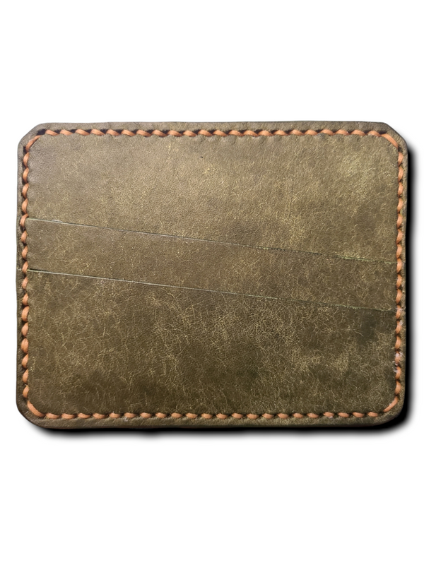"THE WITHDRAW" *DOUBLE POCKET HORIZONAL CARD HOLDER* - OLIVE