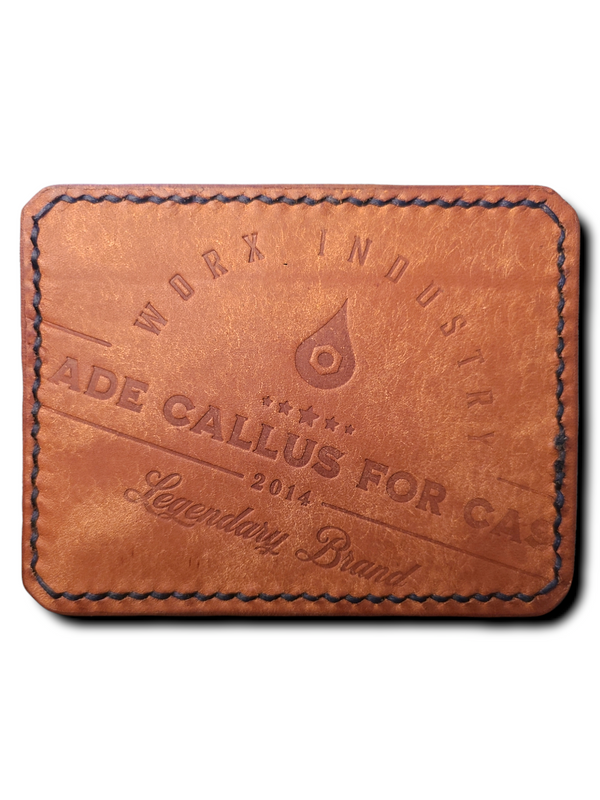 "THE WITHDRAW" *DOUBLE POCKET HORIZONTAL CARD HOLDER* - HONEY