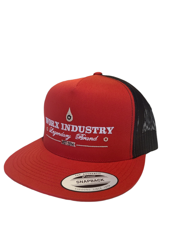 "THE LEGENDARY" *FIVE PANEL EMBROIDERED SNAPBACK* - RED/BLACK