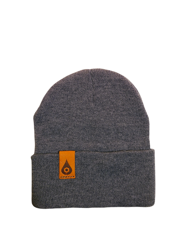 "THE CORNERSTONE" TOQUE - HEATHER BLUE/WHISKEY