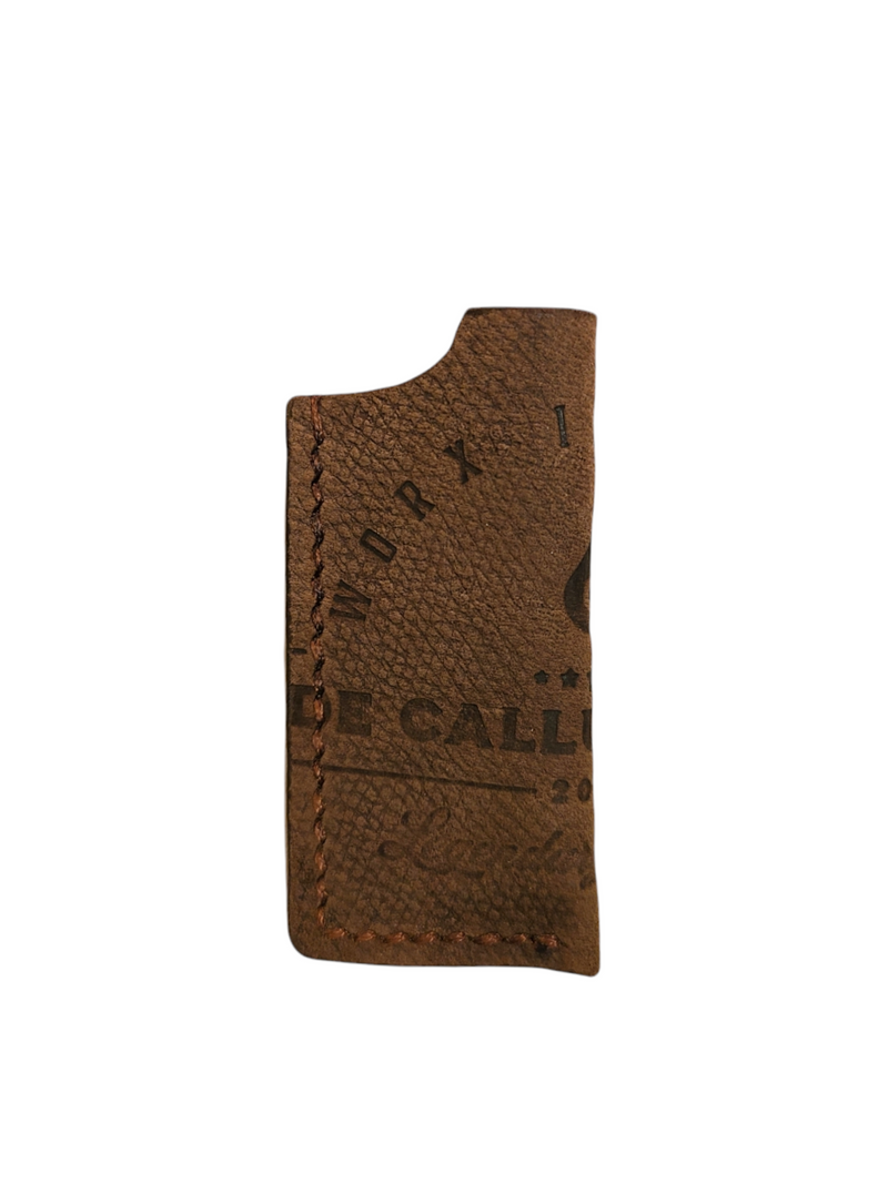 "THE COMBUSTION" LEATHER LIGHTER SLEEVE - PEBBLED EARTH