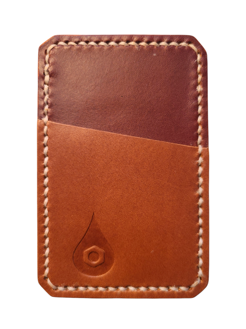 "THE CAPITALIST" *SINGLE POCKET VERTICAL CARD HOLDER* - MAHOGANY/WHISKEY