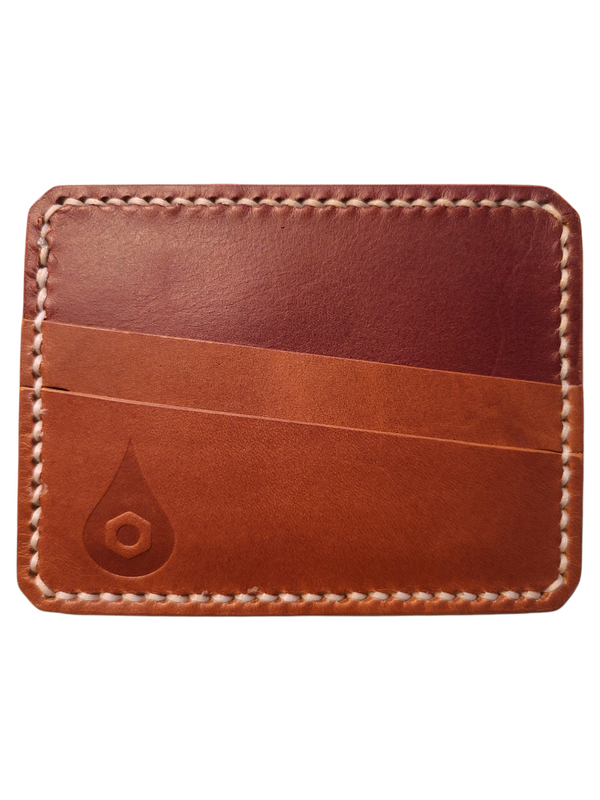 "THE WITHDRAW" *DOUBLE POCKET HORIZONAL CARD HOLDER* - WHISKEY/MAHOGANY