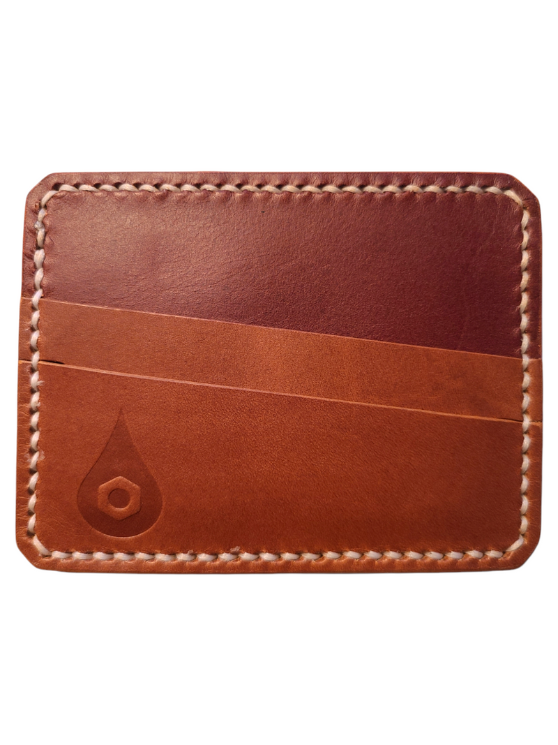 "THE WITHDRAW" *DOUBLE POCKET HORIZONAL CARD HOLDER* - WHISKEY/MAHOGANY