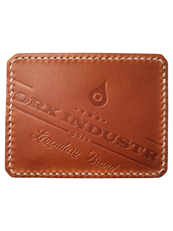 "THE WITHDRAW" *DOUBLE POCKET HORIZONAL CARD HOLDER* - WHISKEY/MAHOGANY