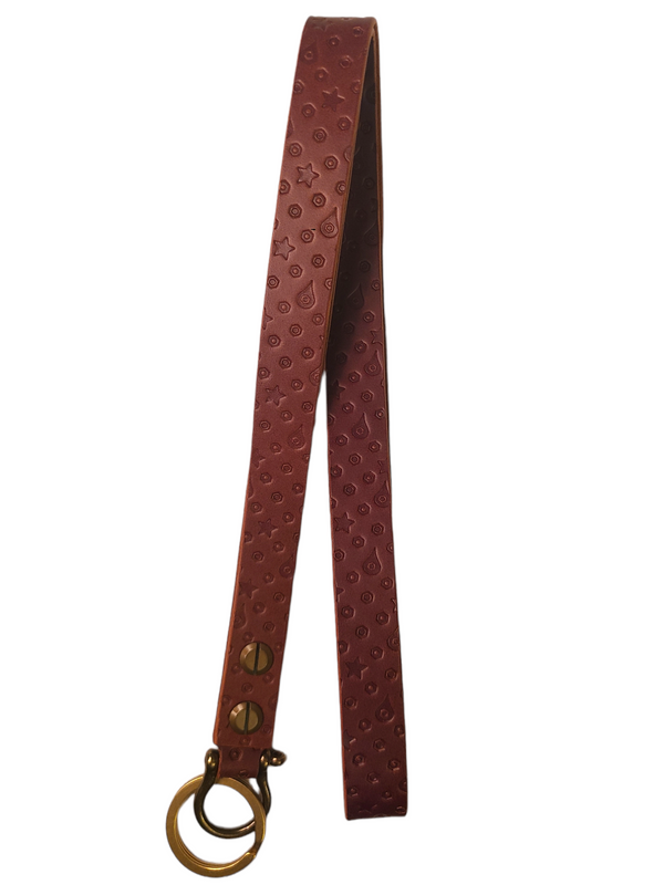 "THE HANG-OUT SS" LEATHER LANYARD - MAHOGANY