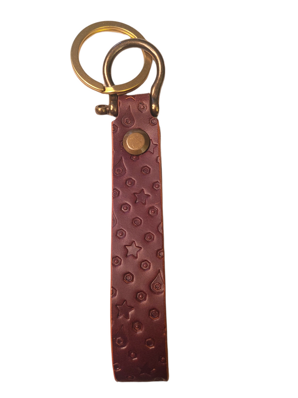 "THE IGNITION SS" LEATHER LANYARD - MAHOGANY