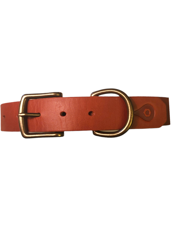 "THE COMPANION" LEATHER DOG COLLAR - CHESTNUT